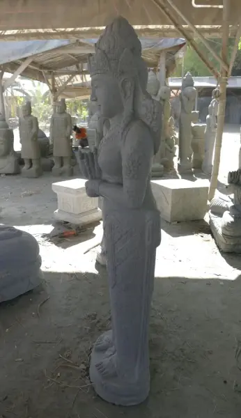 Product image 7 of the product “Standing Dewi Sri, position greetings turning the wheel ,160cm high riverstone grey ”